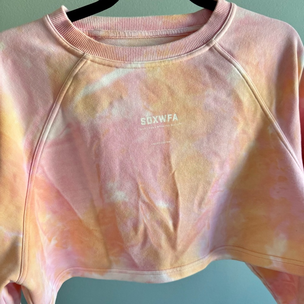 White Fox Cali Babe Cropped Sweater & Biker Short SET, Pink Sunset | Size Small - Picture 8 of 14